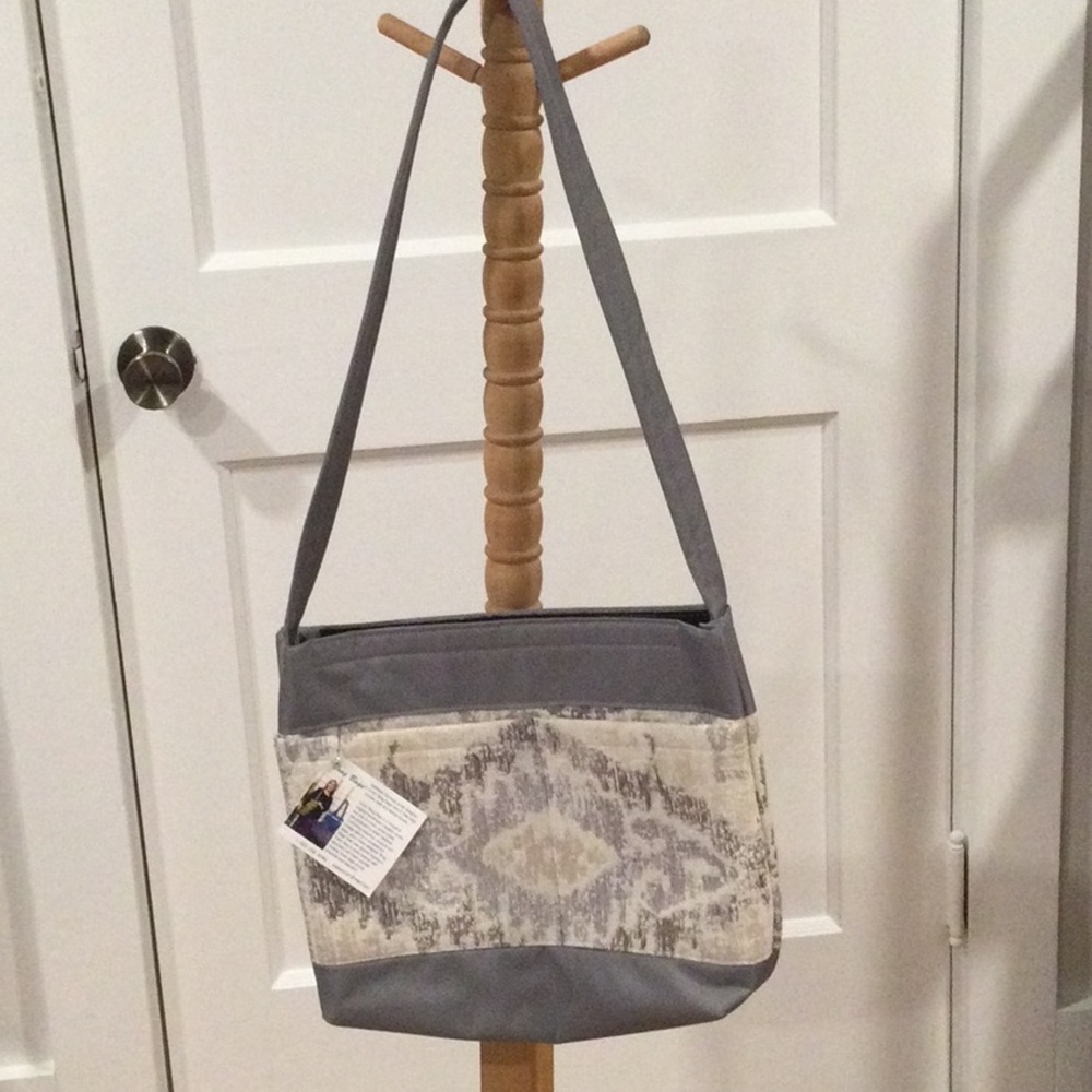 Gray and Cream Women's Shoulder Bag from Brag Bags, a division of Tote Bags